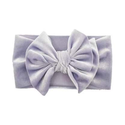 Children's Velvet Double Bow Solid Soft Headband Wholesale