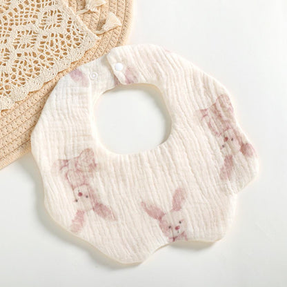 Newborn Baby Bibs 6 layers cotton yarn petal bib Rainbow Leopard Heart Animal Printed Wholesale