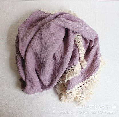 Infant tassel blanket Cotton Baby Blankets Wholesale