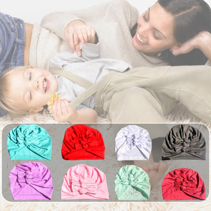 New Bow Baby Hat Spring And Autumn Solid Color Baby Hat Newborn Baby Hat 21 Colors Available Wholesale Baby Hats