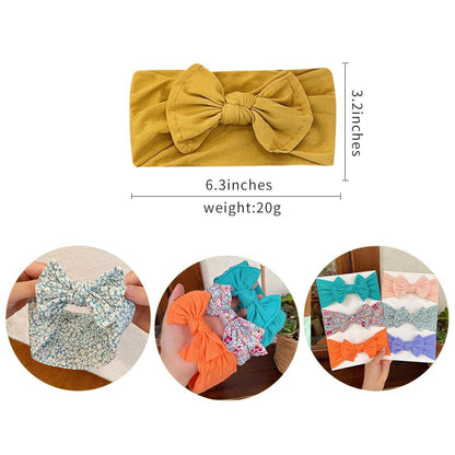 Baby Nylon Bow Printed Hair Bands Babywear Wholesale 3-Pack