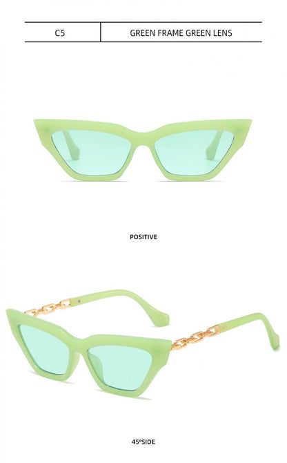 Fashion Universal Sunglasses Personality Versatile Street Shooting Female Small Face Temperament Chain Foot Sunglasses Wholesale