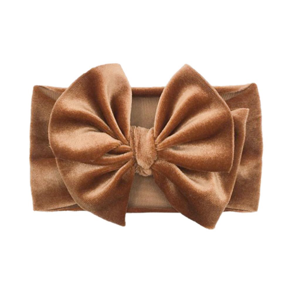 Children's Velvet Double Bow Solid Soft Headband Wholesale