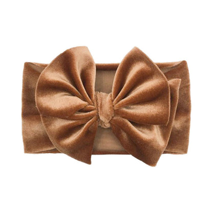 Children's Velvet Double Bow Solid Soft Headband Wholesale