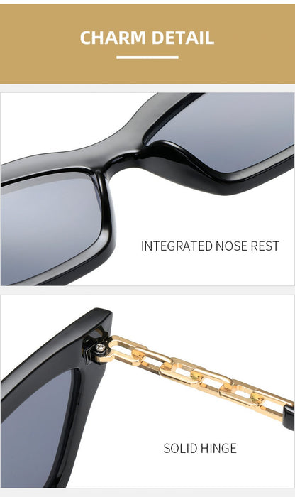 Fashion Universal Sunglasses Personality Versatile Street Shooting Female Small Face Temperament Chain Foot Sunglasses Wholesale