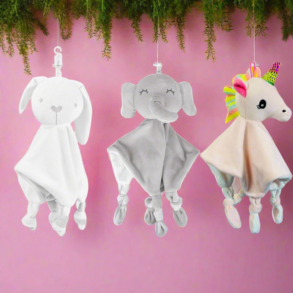 Cartoon Elephant Rabbit Baby Security blanket Baby Bib