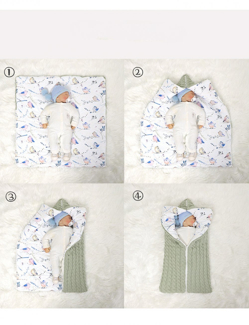 INS Autumn and Winter Baby Sleeping Bag Newborn Thickened