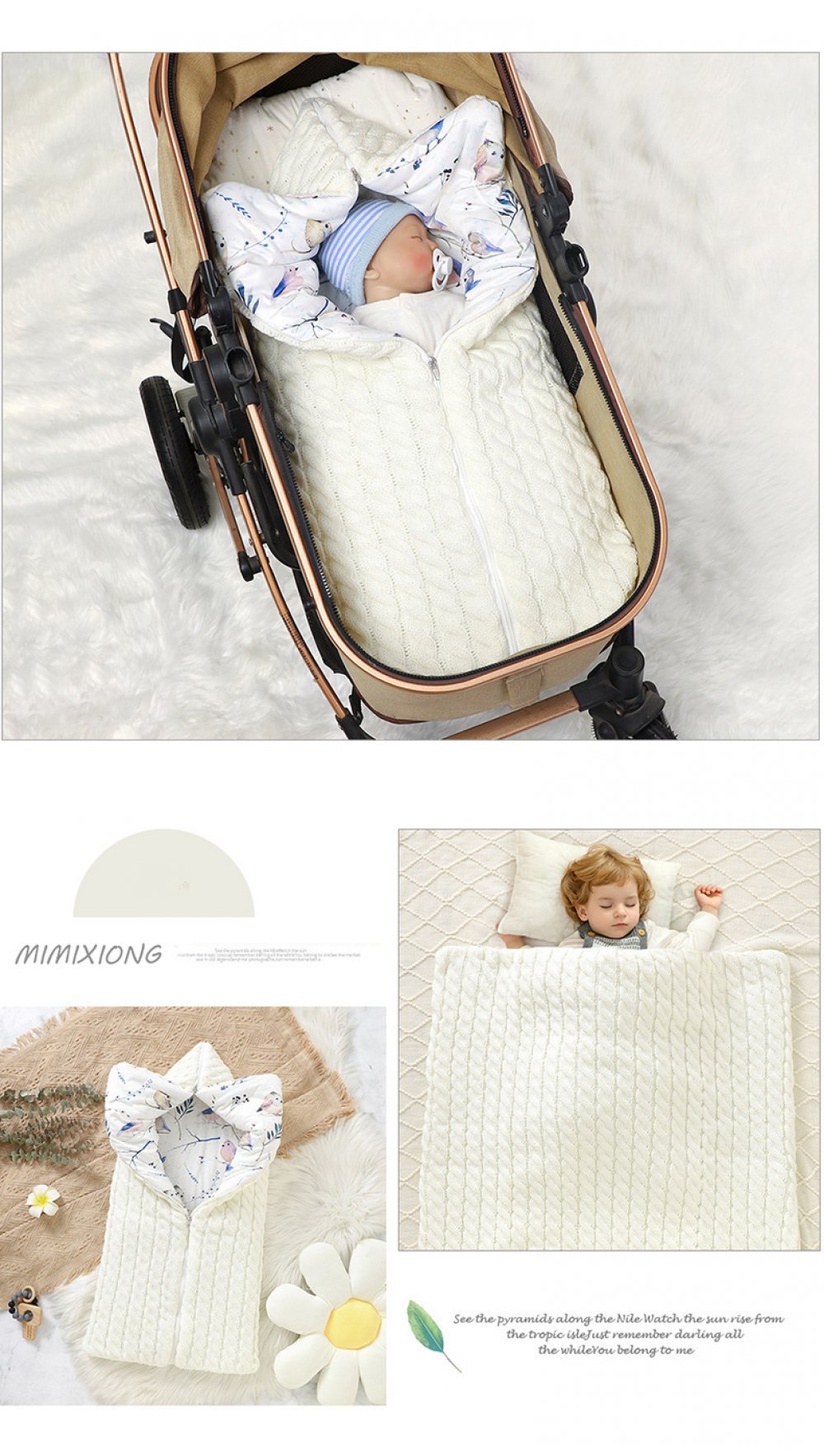 INS Autumn and Winter Baby Sleeping Bag Newborn Thickened