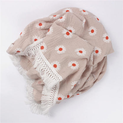 Children's Cotton Printed Tassel Blanket Cute Baby Blankets