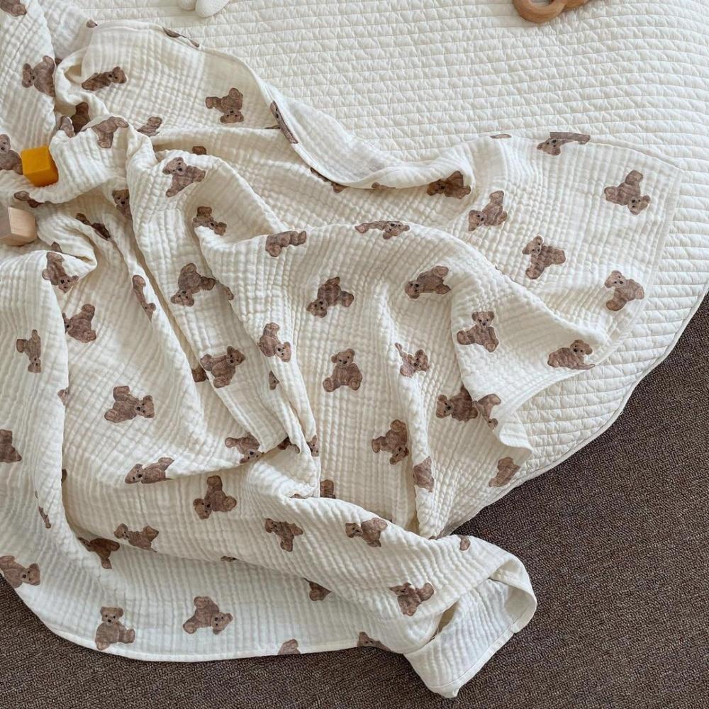 Bear Print Blanket Cotton Double Gauze Blanket Wholesale