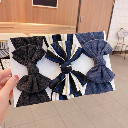Newborn Baby Girls Headband Stripe Solid Hair Accessory