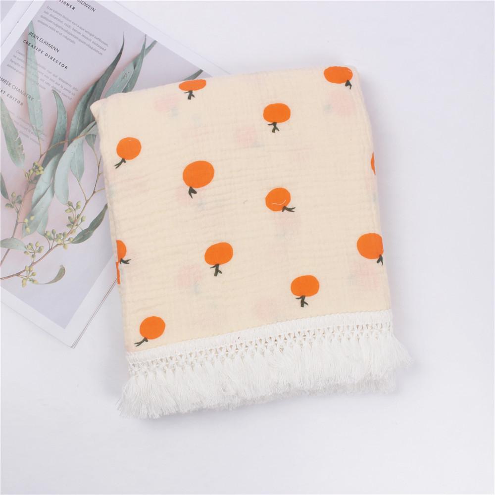 Children's Cotton Printed Tassel Blanket Cute Baby Blankets