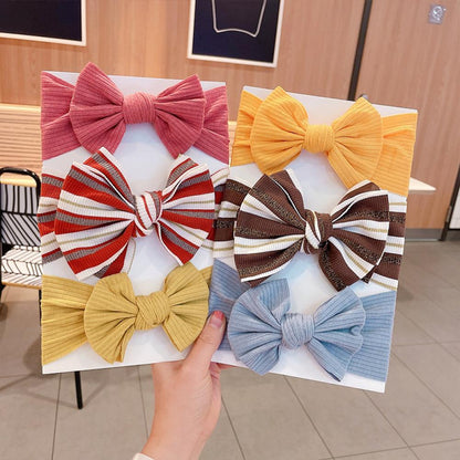 Newborn Baby Girls Headband Stripe Solid Hair Accessory