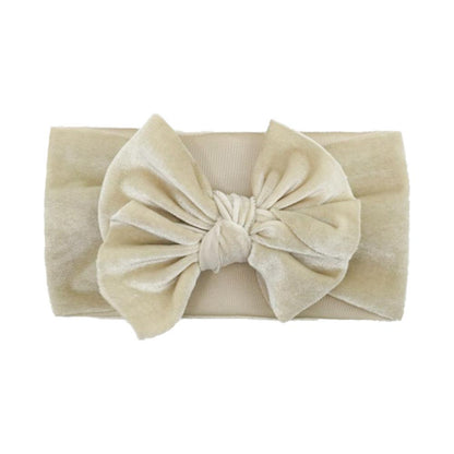 Children's Velvet Double Bow Solid Soft Headband Wholesale