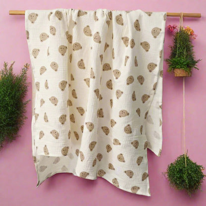 Bear Print Blanket Cotton Double Gauze Blanket Wholesale