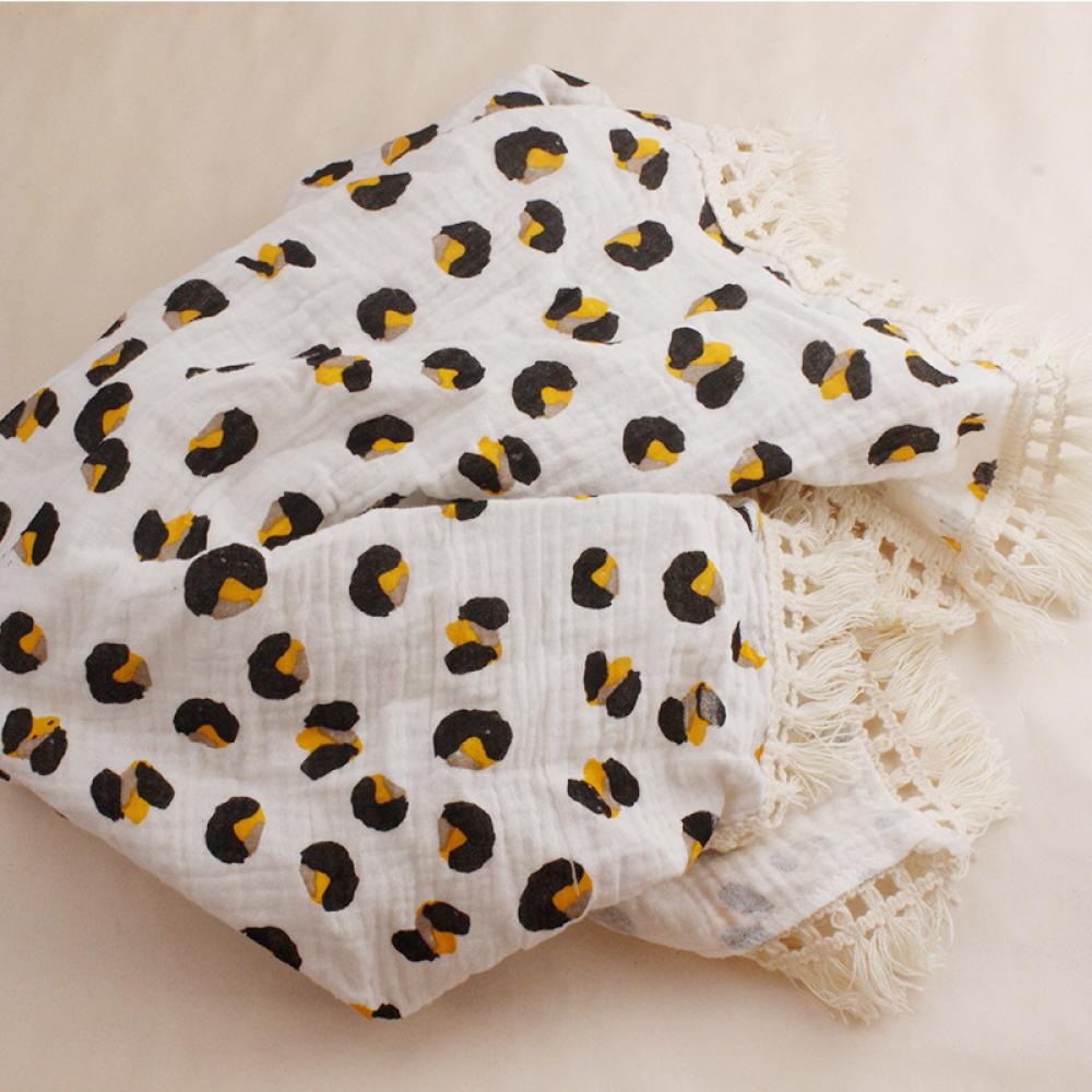 Children's Double Cotton Soft Tassel Baby Bath Towel Baby Blanket