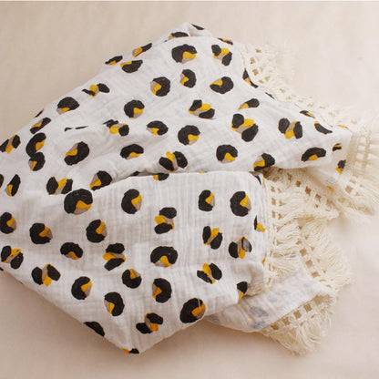 Children's Double Cotton Soft Tassel Baby Bath Towel Baby Blanket