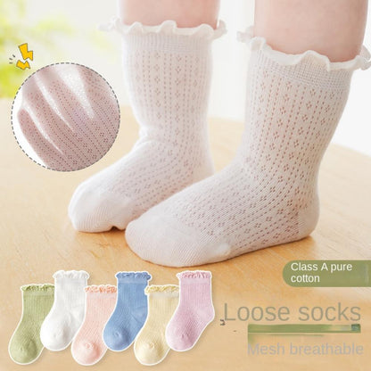 Baby socks summer thin mesh cotton socks breathable