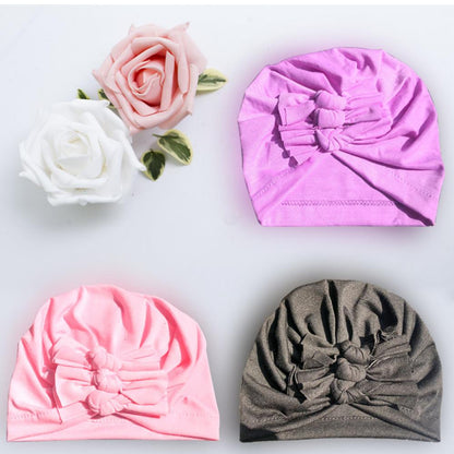 New Bow Baby Hat Spring And Autumn Solid Color Baby Hat Newborn Baby Hat 21 Colors Available Wholesale Baby Hats