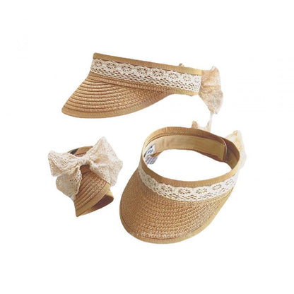 Girls Lace Sunhat Sunscreen Straw Hat Versatile