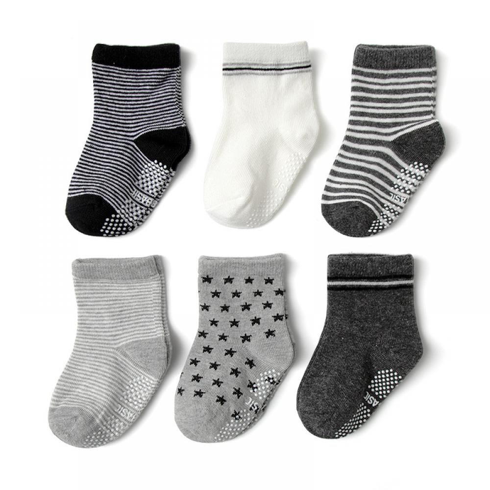 Pack of 12 Baby Non Slip Socks with Non Skid Soles for Toddlers