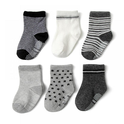 Pack of 12 Baby Non Slip Socks with Non Skid Soles for Toddlers