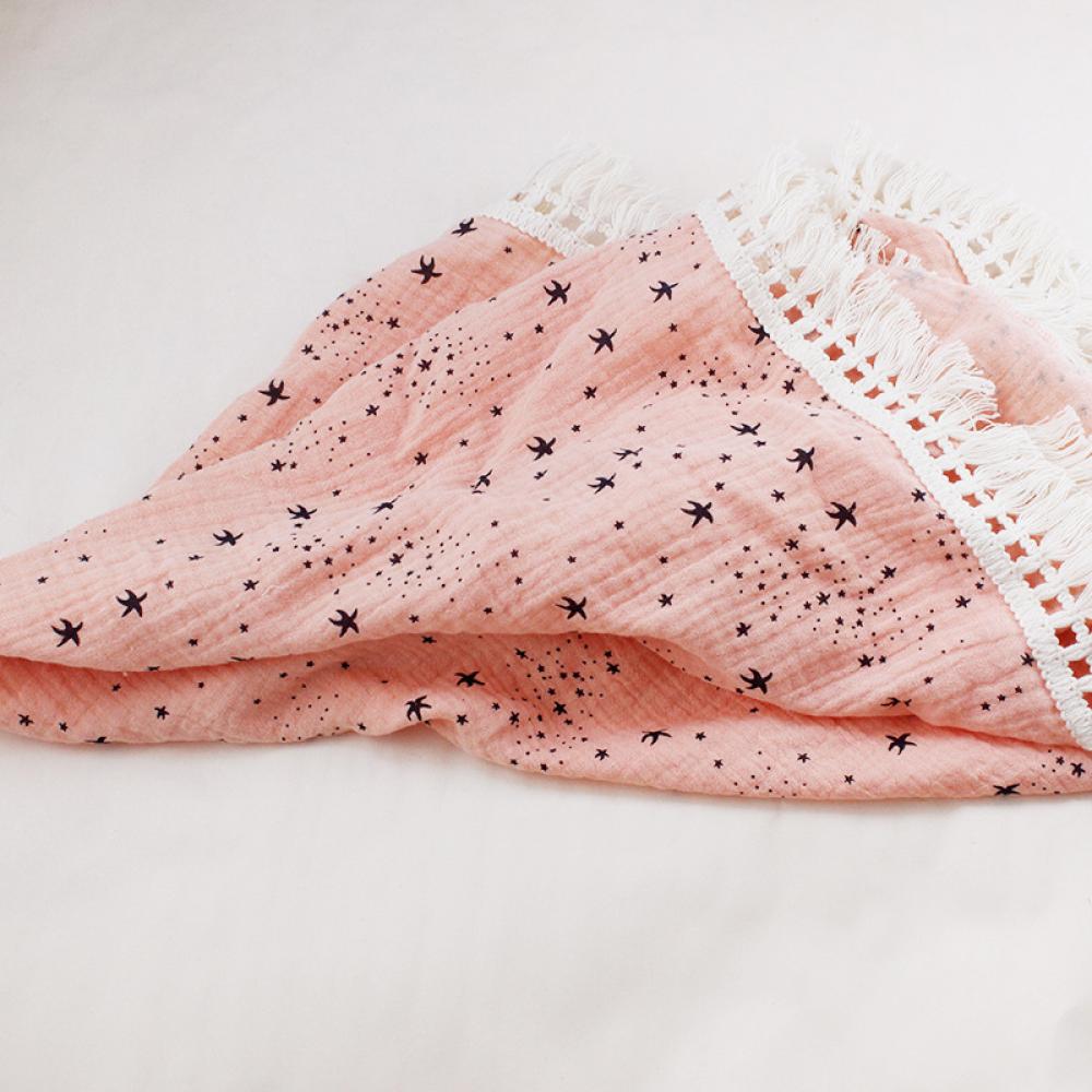Children's Double Cotton Soft Tassel Baby Bath Towel Baby Blanket