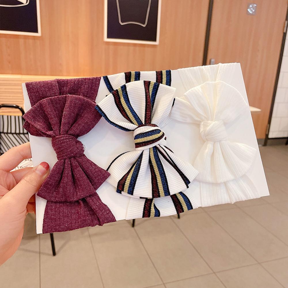 Newborn Baby Girls Headband Stripe Solid Hair Accessory