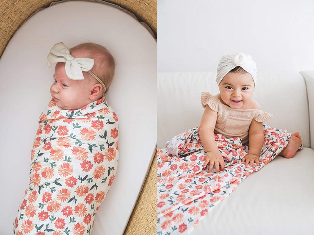 Newborn Print Wrap Tire Hat Headband Two-Piece Set