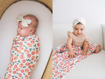 Newborn Print Wrap Tire Hat Headband Two-Piece Set