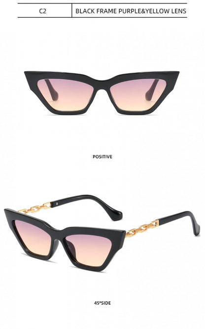 Fashion Universal Sunglasses Personality Versatile Street Shooting Female Small Face Temperament Chain Foot Sunglasses Wholesale