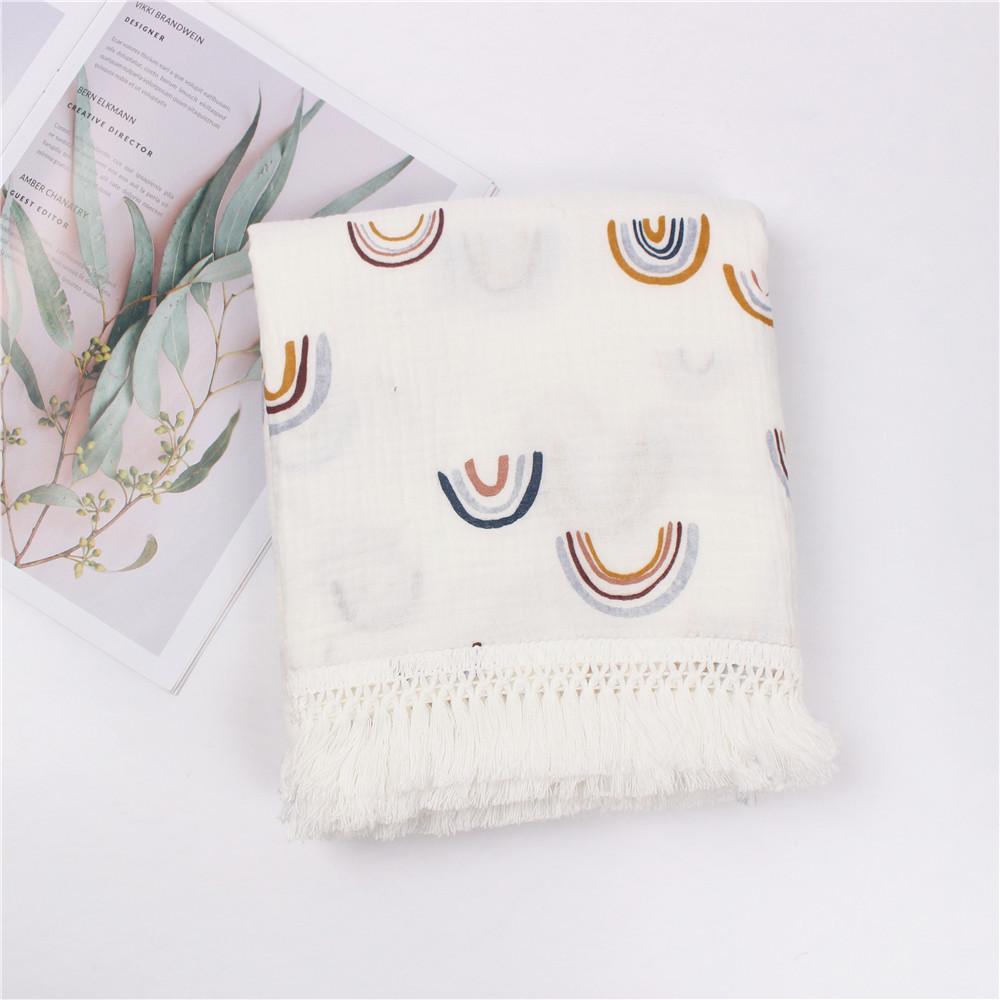 Children's Cotton Printed Tassel Blanket Cute Baby Blankets