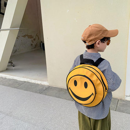 Neutrals Cartoon Children Casual Backpack Smiley Face