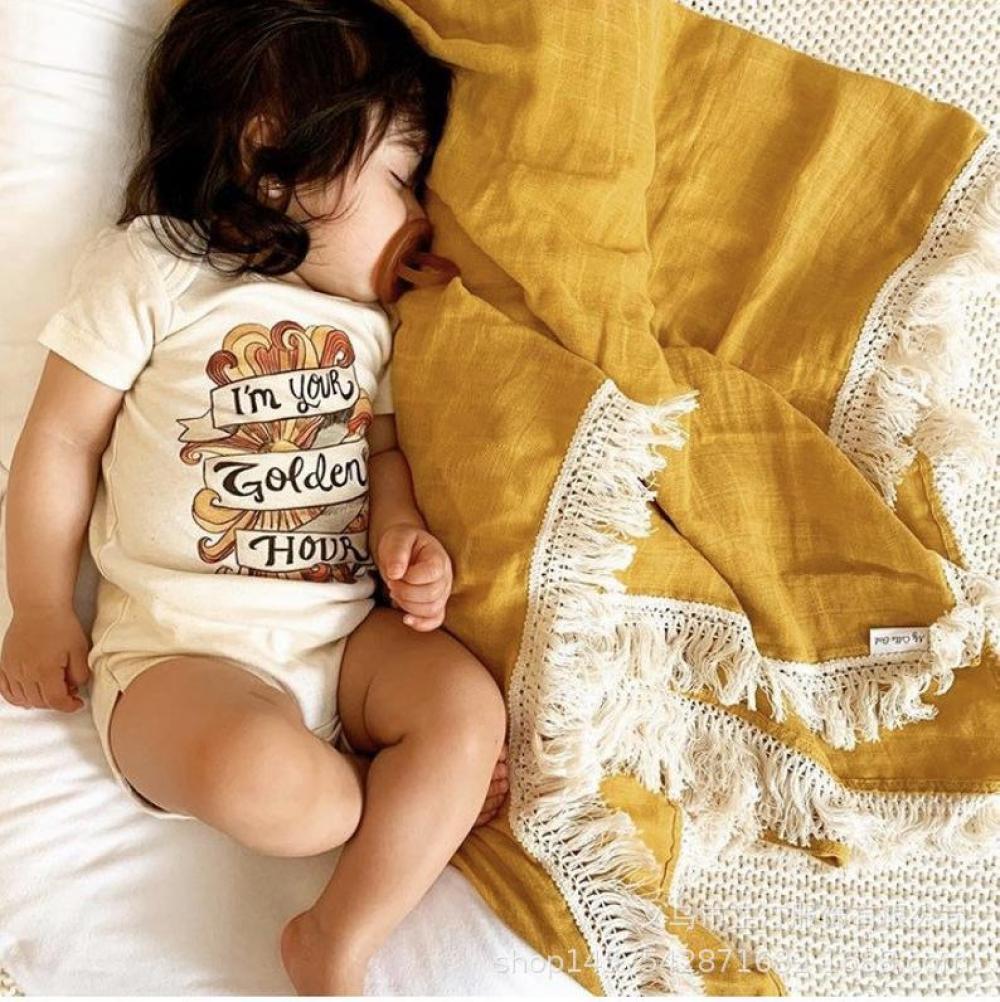 Infant tassel blanket Cotton Baby Blankets Wholesale