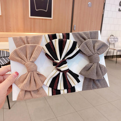 Newborn Baby Girls Headband Stripe Solid Hair Accessory