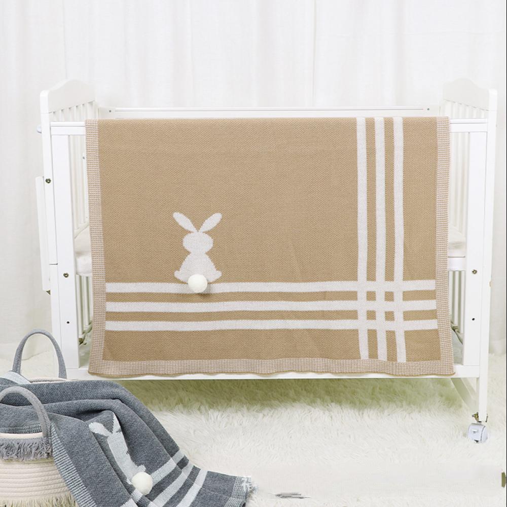 Spring Autumn Stereo Bunny Baby Knit Blanket Baby Blankets