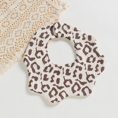 Newborn Baby Bibs 6 layers cotton yarn petal bib Rainbow Leopard Heart Animal Printed Wholesale