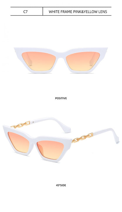 Fashion Universal Sunglasses Personality Versatile Street Shooting Female Small Face Temperament Chain Foot Sunglasses Wholesale