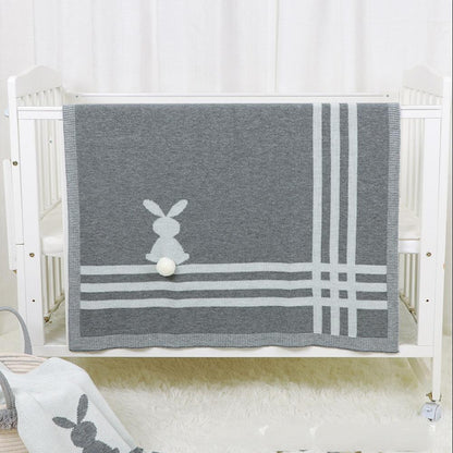 Spring Autumn Stereo Bunny Baby Knit Blanket Baby Blankets