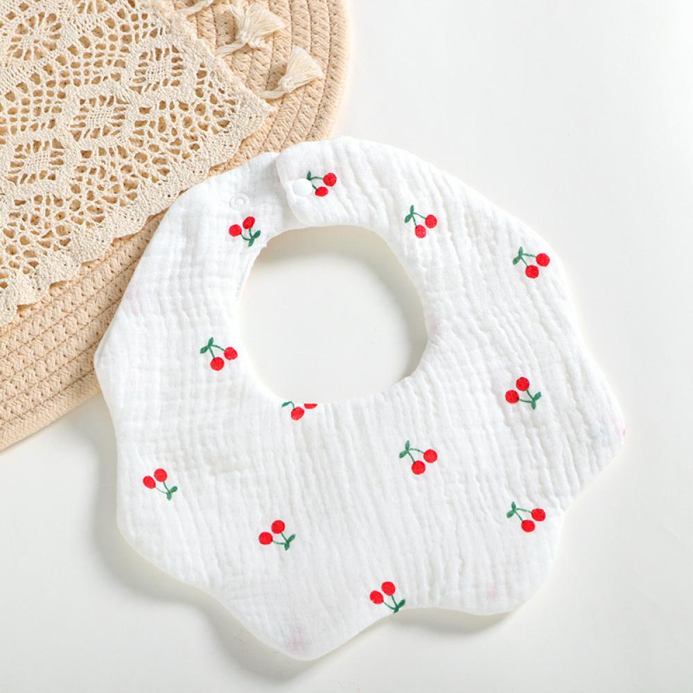 Newborn Baby Bibs 6 layers cotton yarn petal bib Rainbow Leopard Heart Animal Printed Wholesale