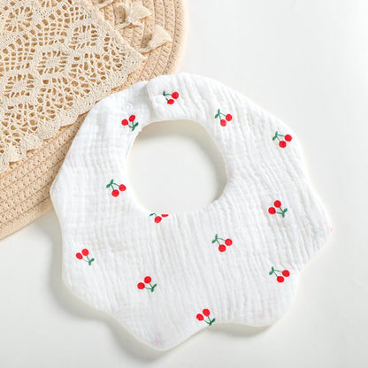 Newborn Baby Bibs 6 layers cotton yarn petal bib Rainbow Leopard Heart Animal Printed Wholesale