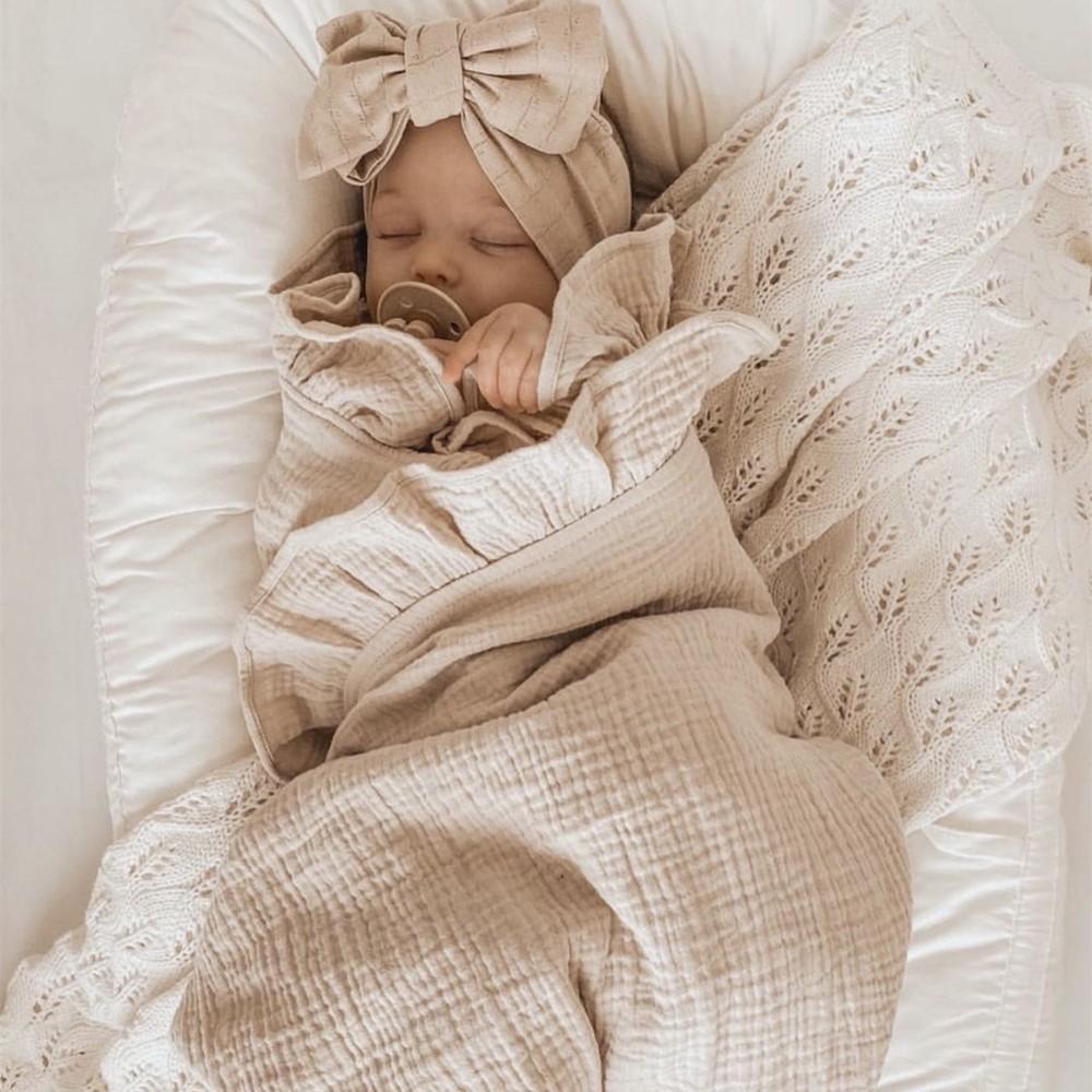 Baby Ruffle Solid Cotton Gauze Blanket Wholesale Baby Blanket
