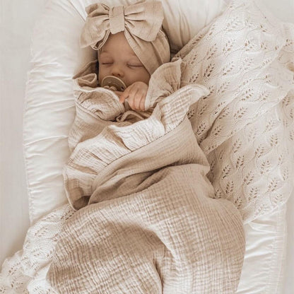 Baby Ruffle Solid Cotton Gauze Blanket Wholesale Baby Blanket