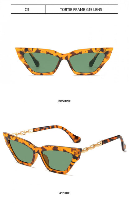 Fashion Universal Sunglasses Personality Versatile Street Shooting Female Small Face Temperament Chain Foot Sunglasses Wholesale