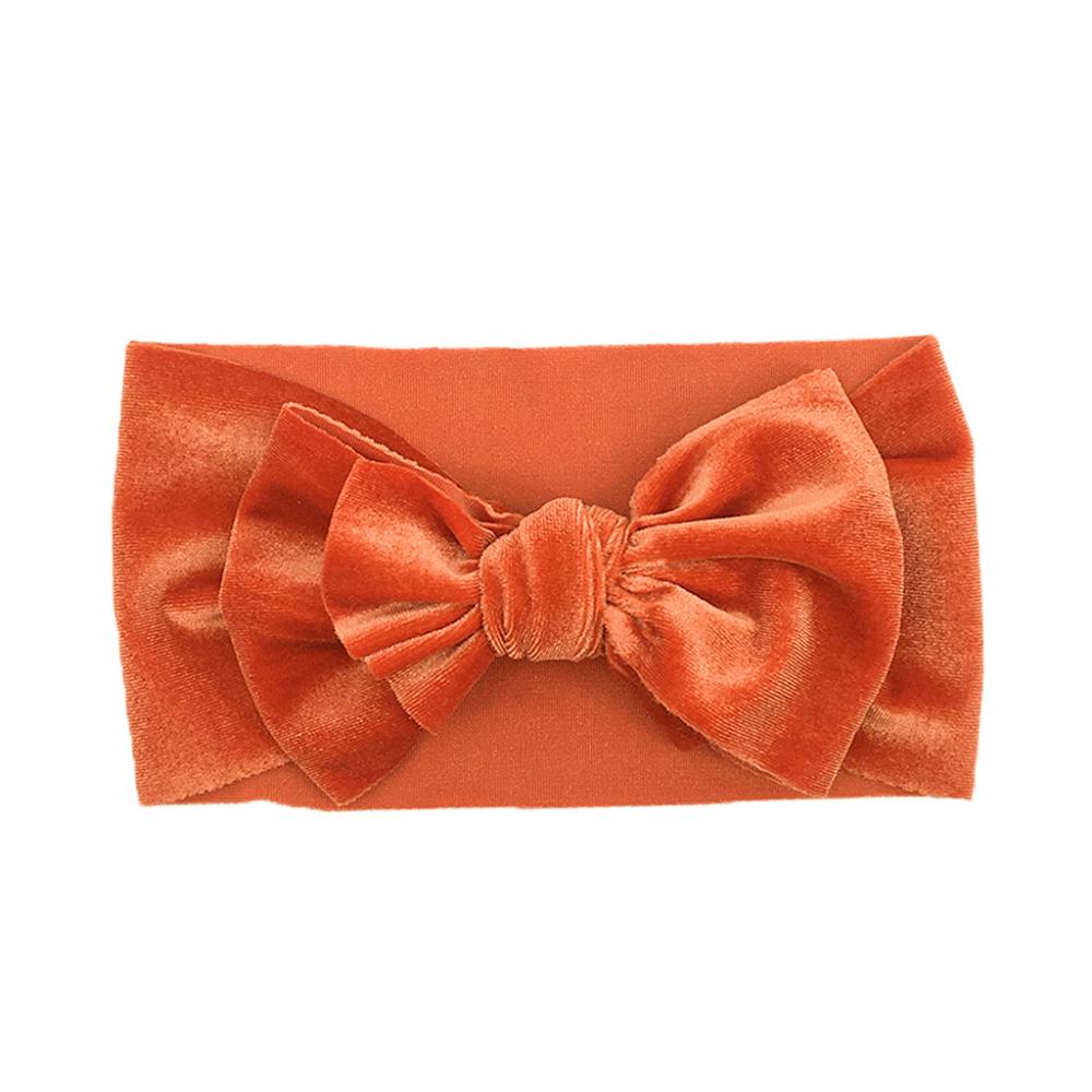 Children's Velvet Double Bow Solid Soft Headband Wholesale