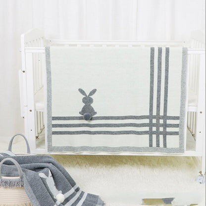 Spring Autumn Stereo Bunny Baby Knit Blanket Baby Blankets