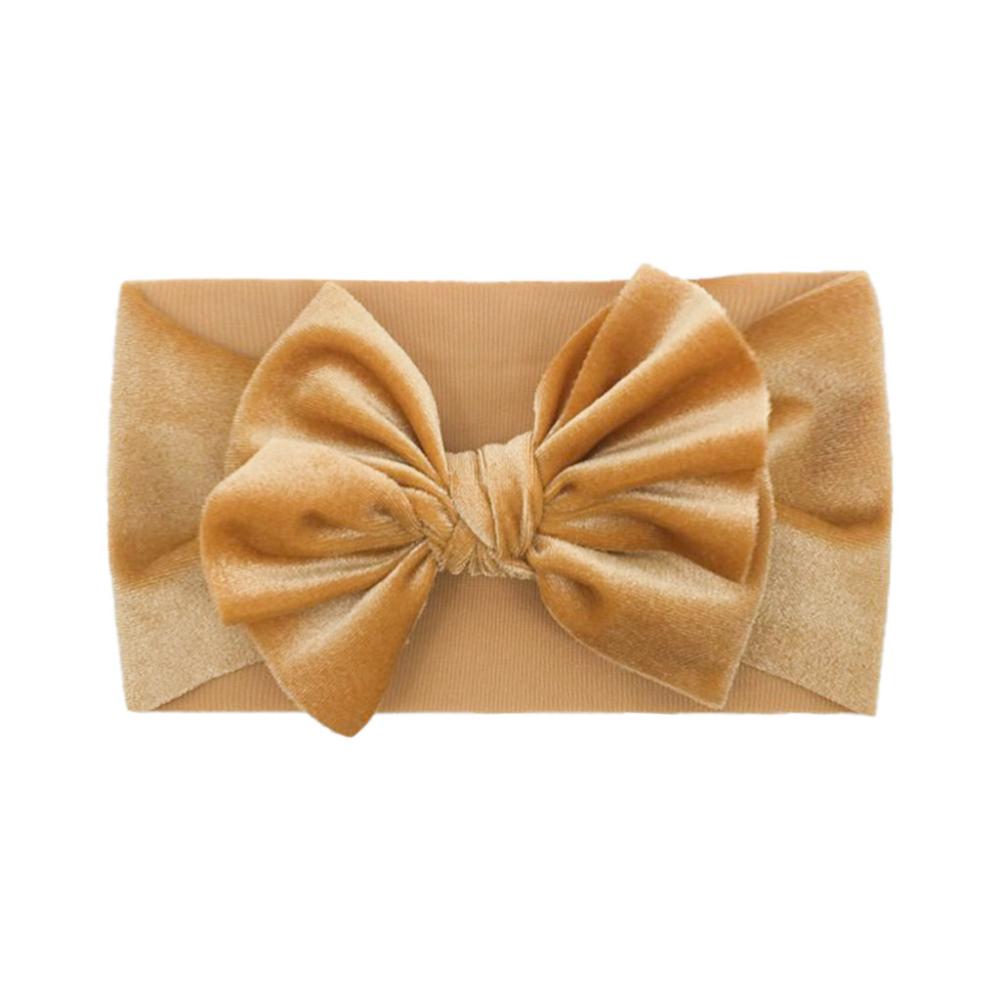 Children's Velvet Double Bow Solid Soft Headband Wholesale