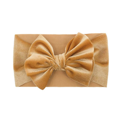Children's Velvet Double Bow Solid Soft Headband Wholesale
