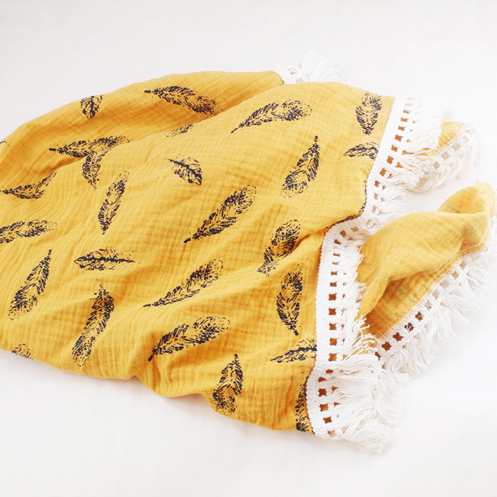 Children's Double Cotton Soft Tassel Baby Bath Towel Baby Blanket