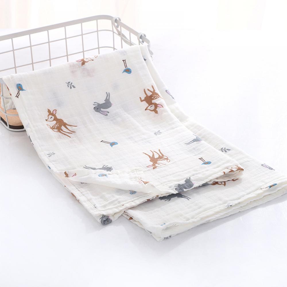 Double Layer Cotton Gauze Printed Baby Blanket Wholesale